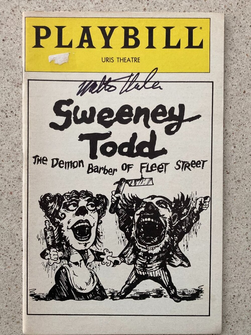 Walter Charles Signed Playbill Sweeney Todd Dorothy Loudon Missing Credit page
